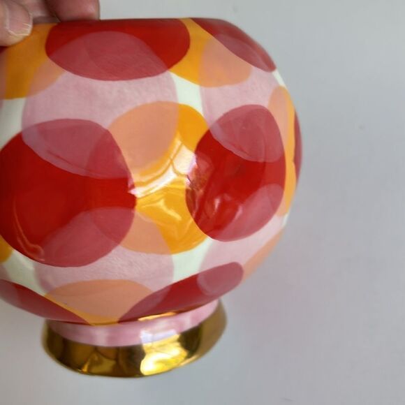 Kate Roebuck Anthropologie Round Multicolored Circle Vase - Picture 3 of 8